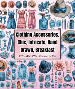 Clothing Accessories, Chic, Intricate, Hand Drawn, Breakfast