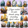 Hyper realistic 8k easter elements, spring, oil painting, clipart, cartoon