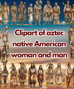 Clipart of aztec native American woman and man