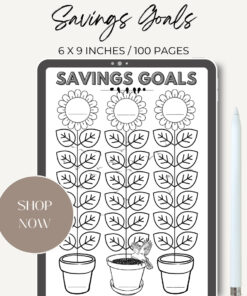 Savings Goals Journal / Editable Canva Template