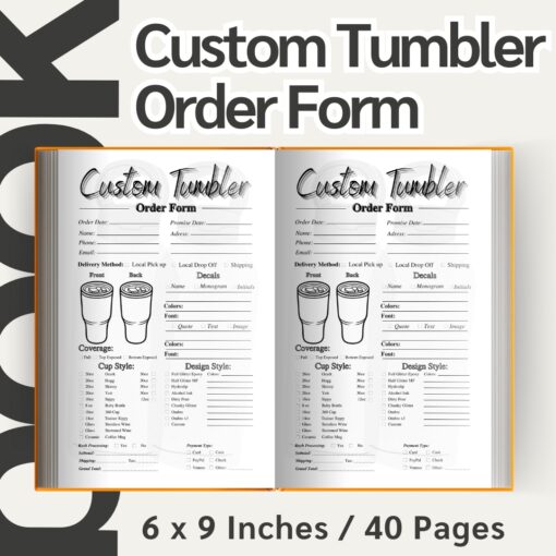 Custom Tumbler Order Form Journal / Editable Canva Template