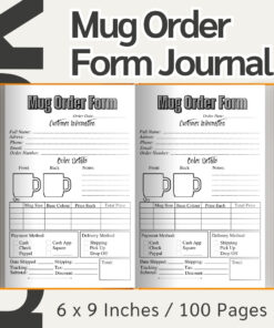 Mug Order Form Journal / Editable Canva Template