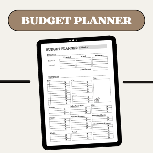 Budget Planner / Editable Canva Template