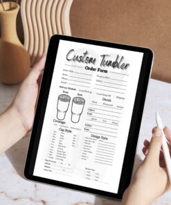 Custom Tumbler Order Form Journal / Editable Canva Template