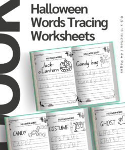 Halloween Words Tracing Worksheets / Editable Canva Template