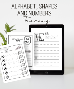 Trace Shapes, Letters and Numbers Workbook