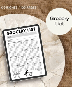 Grocery List Journal / Editable Canva Template