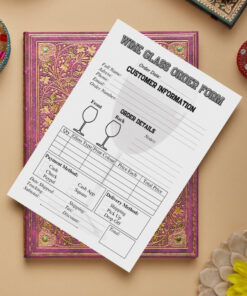 Wine Glass Order Form Journal / Editable Canva Template