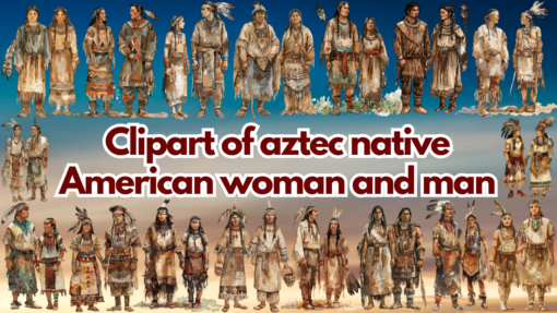 Clipart of aztec native American woman and man