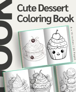 Cute Dessert Coloring Pages / Sheets of Cute Dessert Clipart {Coloring Book}