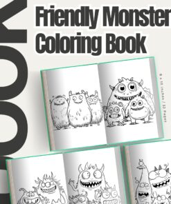 Friendly Monsters Coloring Pages / Sheets of Friendly Monsters Clipart {Coloring Book}