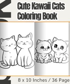 Cute Kawaii Cats Coloring Pages / Sheets of Cute Kawaii Cats Clipart {Coloring Book}