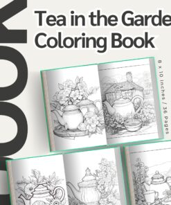 Tea in the Garden Coloring Pages / Sheets of Tea in the Garden Clipart {Coloring Book}