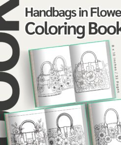 Handbags in Flowers Coloring Pages / Sheets of Handbags in Flowers Clipart {Coloring Book}