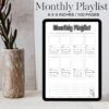 Monthly Playlist Journal / Editable Canva Template