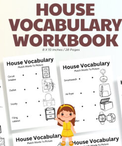 House Vocabulary Workbook: Match Words To Picture and Color The Picture