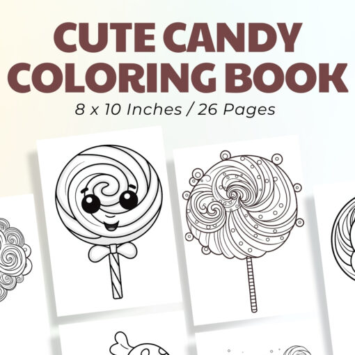 Cute Candy Coloring Pages / Sheets of Cute Candy Clipart {Coloring Book}