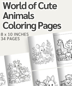 World of Cute Animals Coloring Pages / Sheets of World of Cute Animals Clipart {Coloring Book}