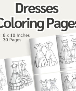 Dresses Coloring Pages / Sheets of Dresses Clipart {Coloring Book}