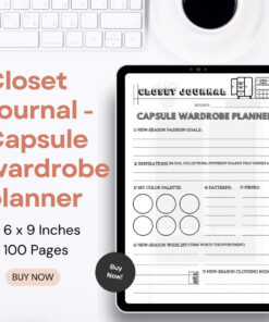 Closet Journal - Capsule wardrobe planner / Editable Canva Template