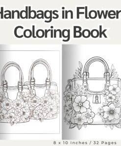 Handbags in Flowers Coloring Pages / Sheets of Handbags in Flowers Clipart {Coloring Book}