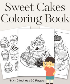 Sweet Cakes Coloring Pages / Sheets of Sweet Cakes Clipart {Coloring Book}