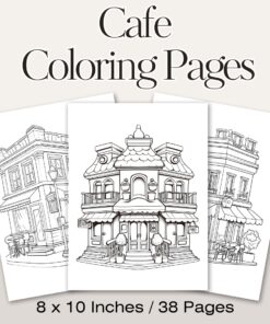 Cafe Coloring Pages / Sheets of Cafe Clipart {Coloring Book}