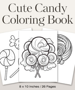 Cute Candy Coloring Pages / Sheets of Cute Candy Clipart {Coloring Book}