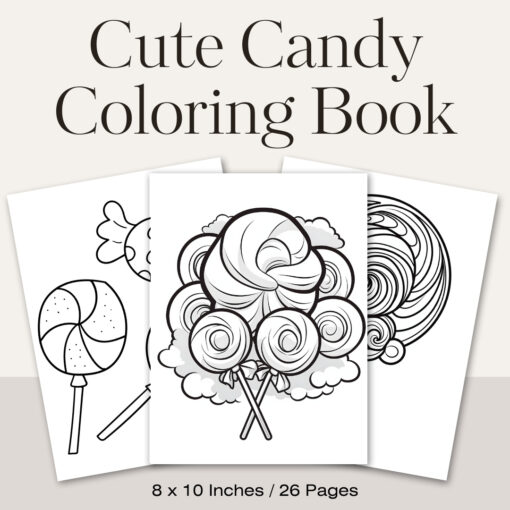 Cute Candy Coloring Pages / Sheets of Cute Candy Clipart {Coloring Book}