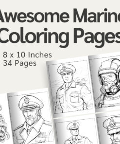 Awesome Marine Coloring Pages / Sheets of Awesome Marine Clipart {Coloring Book}