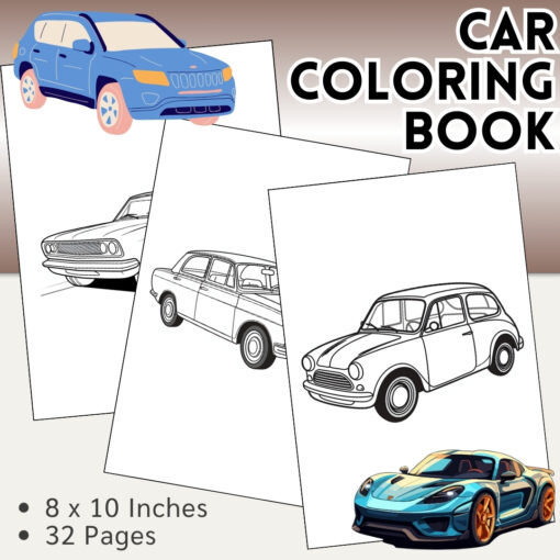 Car Coloring Pages / Sheets of Car Clipart {Coloring Book}