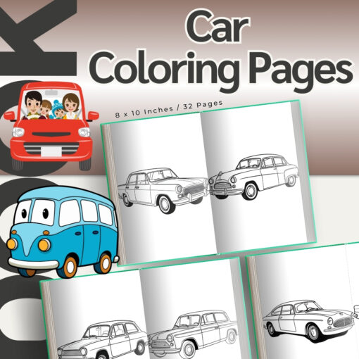 Car Coloring Pages / Sheets of Car Clipart {Coloring Book}