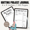 Knitting Project Journal/ Editable Canva Template