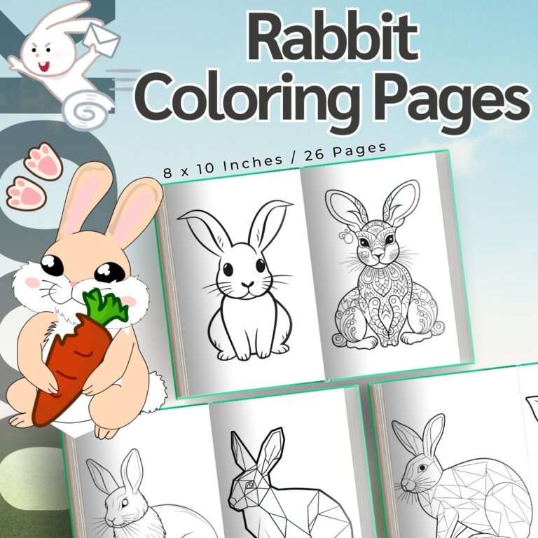 Rabbit Coloring Pages / Sheets of Rabbit Clipart {Coloring Book ...