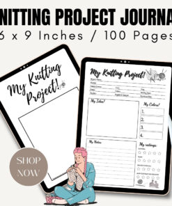 Knitting Project Journal/ Editable Canva Template