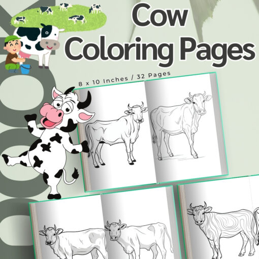 Cow Coloring Pages / Sheets of Cow Clipart {Coloring Book}