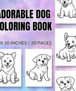 Adorable Dog Coloring Pages / Sheets of Adorable Dog Clipart {Coloring Book}