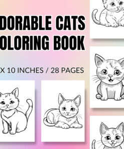 Adorable Cats Coloring Pages / Sheets of Adorable Cats Clipart {Coloring Book}