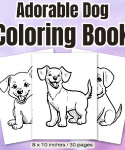 Adorable Dog Coloring Pages / Sheets of Adorable Dog Clipart {Coloring Book}