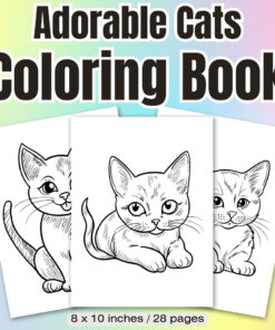 Adorable Cats Coloring Pages / Sheets of Adorable Cats Clipart {Coloring Book}