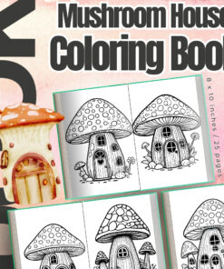 Mushroom House Coloring Pages Vol.3 / Sheets of Mushroom House {Coloring Book}