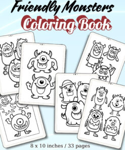 Friendly Monsters Coloring Pages / Sheets of Friendly Monsters {Coloring Book}