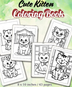 Cute Kitten Coloring Pages / Sheets of Cute Kitten {Coloring Book}