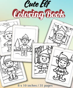Cute Elf Coloring Pages Vol.2 / Sheets of Cute Elf {Coloring Book}