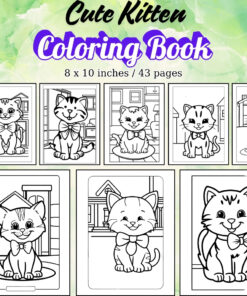 Cute Kitten Coloring Pages / Sheets of Cute Kitten {Coloring Book}