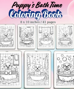 Puppy’s Bath Time Coloring Pages / Sheets of Puppy’s Bath Time {Coloring Book}