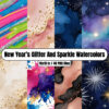 New Year’s Glitter And Sparkle Watercolors - Digital Paper Clip Art