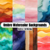 Ombre Watercolor Backgrounds - Digital Paper Clip Art