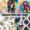 Geometric Watercolor Shapes - Digital Paper Clip Art