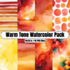 Warm Tone Watercolor Pack (red, orange, yellow) - Digital Paper Clip Art